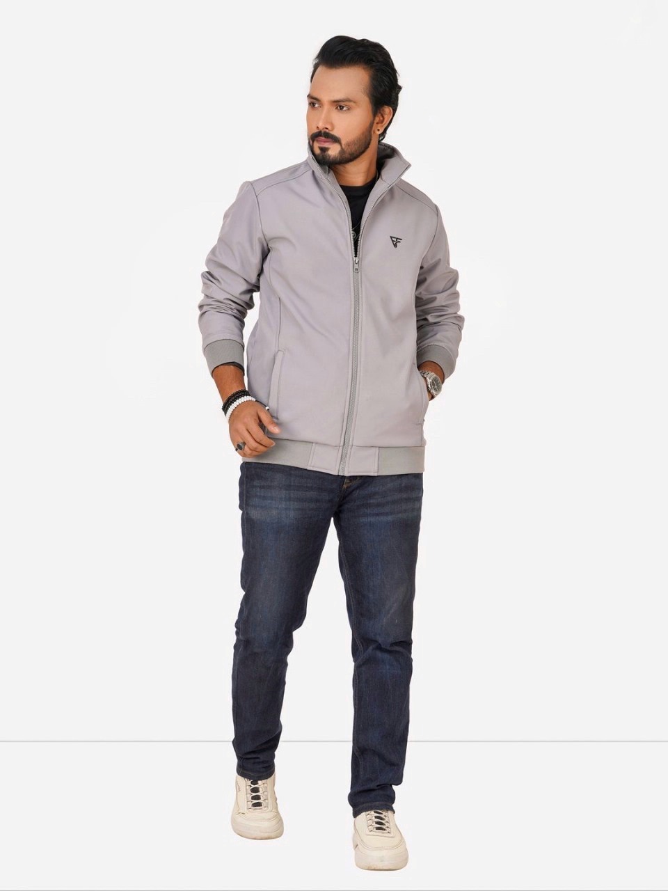 Men’s Bonded Fabric Jacket Light gray